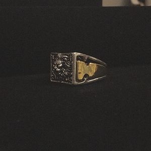 Mens lions head ring.